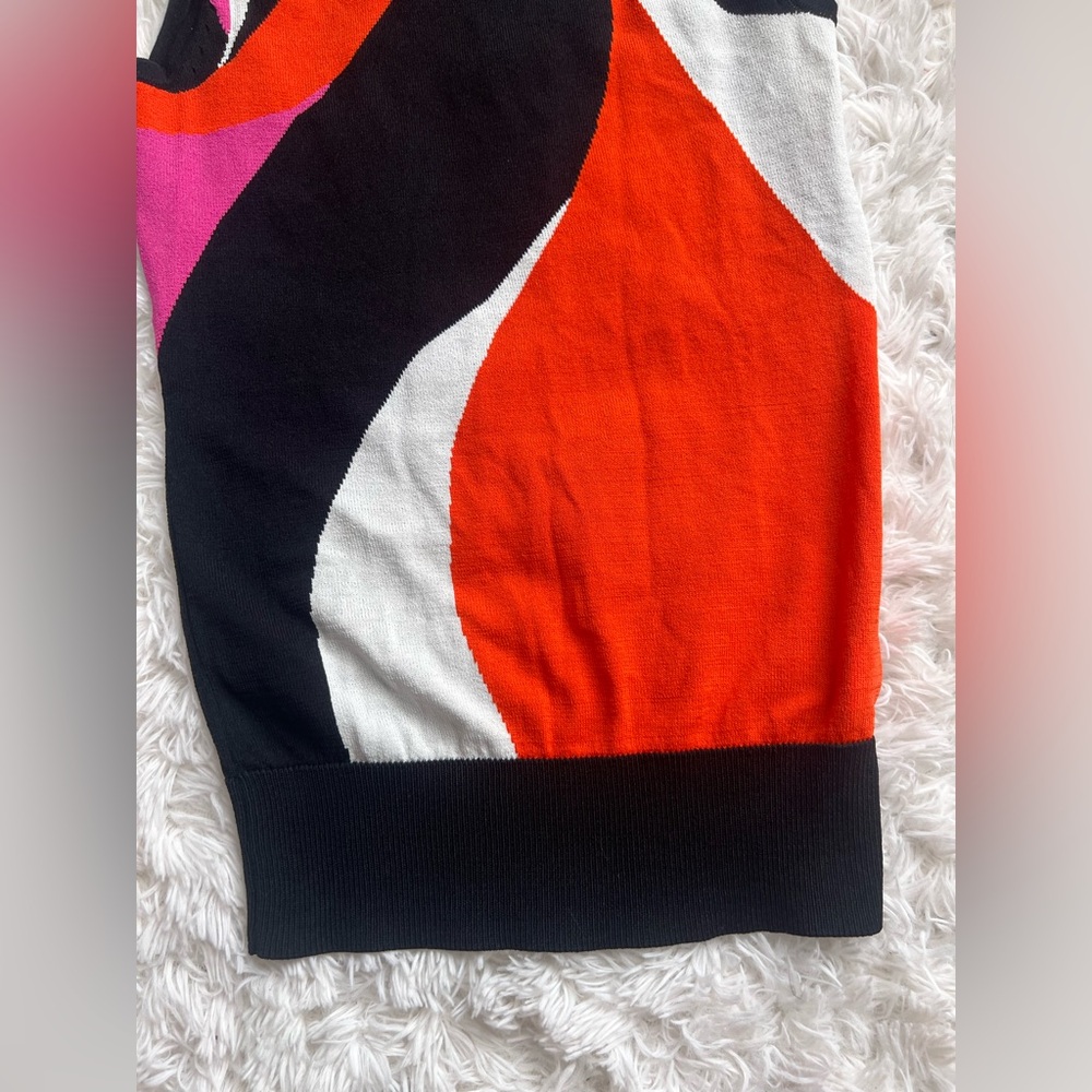 Cache Red Pink White Black Abstract Tank Top. Xsmall - Picture 4 of 7